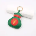 Portachiavi borsa soldi simbolo yen dorato simpatico ciondolo in pelle per accessori - Verde