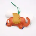 Leather cartoon elephant bag charm pendant colorful leather keychain fashion accessory - Orange - Tangerine Wings