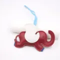 Cute elephant leather bag charm with color blocking design, ideal for jeans and handbags. - Burgundy