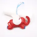 Red and white leather elephant charm detail, cute animal bag pendant for jeans and handbags. - Red