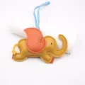 Leather elephant charm bag pendant colorful handbag accessory decorative keychain - Orange