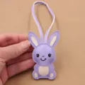 Cute purple PU leather rabbit bag pendant charm, stylish accessory for backpacks and handbags. - Purple
