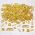 Gold birthday party confetti table decorations, PVC scatter confetti for celebration events. - Gold Birthday Sequin Mix / 10.00g