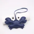 Blue leather crab bag charm keychain cute animal pendant purse accessory for women girls - Navy Blue