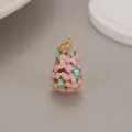Pink Enamel Egg Pendant Charm Gold Plated Evil Eye DIY Jewelry Accessory For Necklace - Pink Evil Eye Style (H-9449) / Pendant Only (No Chain) / Pink