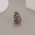 Blue Enamel Evil Eye Egg Pendant Gold Metal Vintage DIY Jewelry Accessory Charms - Purple Evil Eye Style (H-9449) / Pendant Only (No Chain) / Purple