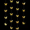 Gold 3D butterfly paper garland hanging strings for wedding birthday party room decoration. - Gold