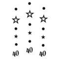 Ghirlanda pendente con stella numero 40 nera per decorazioni di feste di compleanno - 40 Anni / Nero