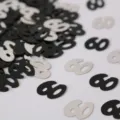 Schwarz silberne Zahlen Konfetti Tischdekoration fur Geburtstag Party Feierlichkeiten Event. - Nummer 60 / 10g Packung / Schwarz und Silber