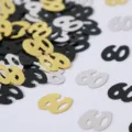 Gold silber schwarz Nummer 60 Konfetti Tischdeko PVC Pailletten für Geburtstag Party - Nummer 60 / 10g Packung / Schwarz, Gold und Silber