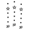 Ghirlanda sospesa stella cerchio numero 30 nero per decorazione festa di compleanno - 30 Anni / Nero