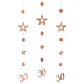 Decorazione sospesa 30 compleanno oro rosa bandiera stella cerchio festa forniture - 30 Anni / Oro rosa