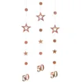 Ghirlanda Sospesa Stella Cerchio Numero 50 Oro Rosa Decorazione per Festa di Compleanno - 50 Anni / Oro rosa