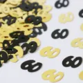 Gold und schwarz Nummer 60 Konfetti Tischdeko für Geburtstag Party Feier Zubehör. - Nummer 60 / 10g Packung / Schwarz und Gold