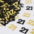 21 Geburtstag Konfetti gold schwarz glitzernde Tischdeko Party Deko Zubehör Set - Nummer 21 / 10g Packung / Schwarz und Gold