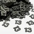 Schwarze Nummer 13 Konfetti Tischdekoration für Geburtstag Party PVC Streuspangles. - Nummer 13 / 10g Packung / Schwarz