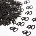 Schwarze Nummer 40 Konfetti für Geburtstag Party Tischdekoration, PVC Streudeko Stück. - Nummer 40 / 10g Packung / Schwarz