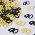 Gold und schwarz Nummer 40 Konfetti Streuung für Geburtstag Party Tischdekoration Feier - Nummer 40 / 10g Packung / Schwarz und Gold