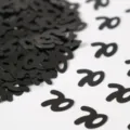 Schwarze Party Konfetti Tischdeko, PVC Streudeko für Geburtstag und Jubiläum Party Dekor. - Nummer 70 / 10g Packung / Schwarz