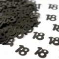 Schwarze Zahl 18 Konfetti Glitzer Tischdeko für Geburtstag Party und Jubiläum Feier Dekoration - Nummer 18 / 10g Packung / Schwarz