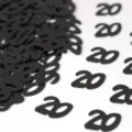 Schwarze Nummer 20 Konfetti fuer Geburtstag Party Tischdeko PVC Pailletten Requisiten - Nummer 20 / 10g Packung / Schwarz