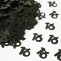 Schwarze Zahlen Konfetti Tischdeko Streudeko fuer Geburtstag Party Feierlichkeiten. - Nummer 16 / 10g Packung / Schwarz