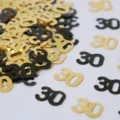 Gold und schwarze Nummer 30 Konfetti Pailletten für Geburtstag Party Tischdeko, PVC. - Nummer 30 / 10g Packung / Schwarz und Gold