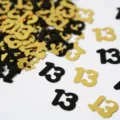 13 Geburtstag Party Tisch Konfetti Gold und Schwarz Nummer Glitzer Pailletten Deko - Nummer 13 / 10g Packung / Schwarz und Gold