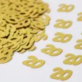 Goldene Nummer 20 Konfetti Tischdeko Streudeko für Geburtstag Party Feierlichkeiten. - Nummer 20 / 10g Packung / Gold