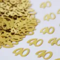 Goldene Nummer 40 Konfetti Tischdeko für Geburtstag und Jubiläum Party PVC Pailletten - Nummer 40 / 10g Packung / Gold