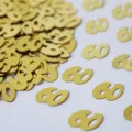 Goldene Nummer Konfetti 50 Geburtstag Party Tisch Deko PVC Pailletten Streuung Zubehör - Nummer 60 / 10g Packung / Gold