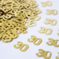 Goldene Nummer 30 Konfetti Glitzer Tischdeko Streudeko für eine schöne Geburtstagsfeier. - Nummer 30 / 10g Packung / Gold