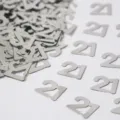 Silberne Nummer 21 Tischkonfetti Streuung metallische Pailletten Party Dekorationen - Nummer 21 / 10g Packung / Silber