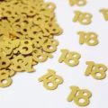 Goldene Nummer 18 Konfetti metallische Tischdeko Pailletten für Geburtstag Party Deko - Nummer 18 / 10g Packung / Gold