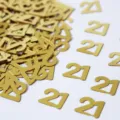 Gold 21 Konfetti Zahlen Tischdeko PVC Pailletten für Geburtstag Jubiläum Party Dekoration - Nummer 21 / 10g Packung / Gold