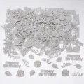 Silberne Geburtstag Party Konfetti PVC Tischdekoration Pailletten in verschiedenen Formen - Geburtstagsthema / 10g Packung / Silber