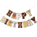 Football theme happy birthday banner party hanging decoration sports style paper flags - American Football Birthday Banner