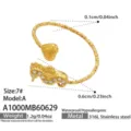 Vergoldeter Edelstahl Seepferdchen Offener Ring mit Zirkonia fur Damen Alltagsschmuck. - Größe 7 / Seepferdchen Stil / Weißer Zirkonia