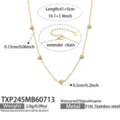 Gold-plated stainless steel multi-heart pendant necklace with extender chain and sparkling zircon. - Necklace / 41+5cm / Gold With White Rhinestone