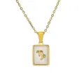 Gold-plated stainless steel Capricorn zodiac necklace with mother-of-pearl inlay pendant - Capricorn