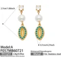 Vergoldete Edelstahl blau Zirkonia Perle Muschel Ohrringe Damen Schmuck elegant. - Blauer Zirkonia Muschel Stil (F057-A) / Gold