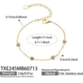 Gold plated stainless steel heart zircon bracelet with extension chain, elegant jewelry. - Bracelet / 17+5cm / Gold Color - Blue Rhinestone