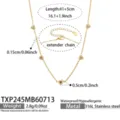 Gold plated stainless steel heart zirconia necklace with extender chain elegant jewelry gift. - Necklace / 41+5cm / Gold - Black Rhinestone