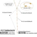 Gold Y-shape Zircon Cross Pendant Necklace Stainless Steel Waterproof Jewelry Detail - Model P573 / 41+5cm / Steel