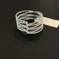Bracelet manchette multicouche en strass cristal scintillant bijoux argentés femmes - Style 2 Jonc (Triple Croisé) / Argent