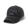 Klassische gewaschene Baumwoll-Baseballkappe mit New York Stickerei, Freizeithut. - Verstellbar / Schwarz