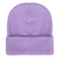 Gorro de punto morado liso para mujer y hombre, gorro de invierno cálido y suave con vuelta. - Ajustable / Púrpura