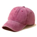 Berretto da baseball vintage in cotone lavato, comodo dad hat casual per ogni giorno. - Regolabile / Rosa