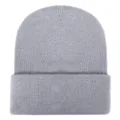 Gorro de punto gris liso para hombres y mujeres, cómodo gorro de invierno de acrílico. - Ajustable / Gris