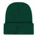 Gorro de punto acrílico de color sólido para hombres y mujeres, gorro de invierno, verde. - Ajustable / Verde Oscuro